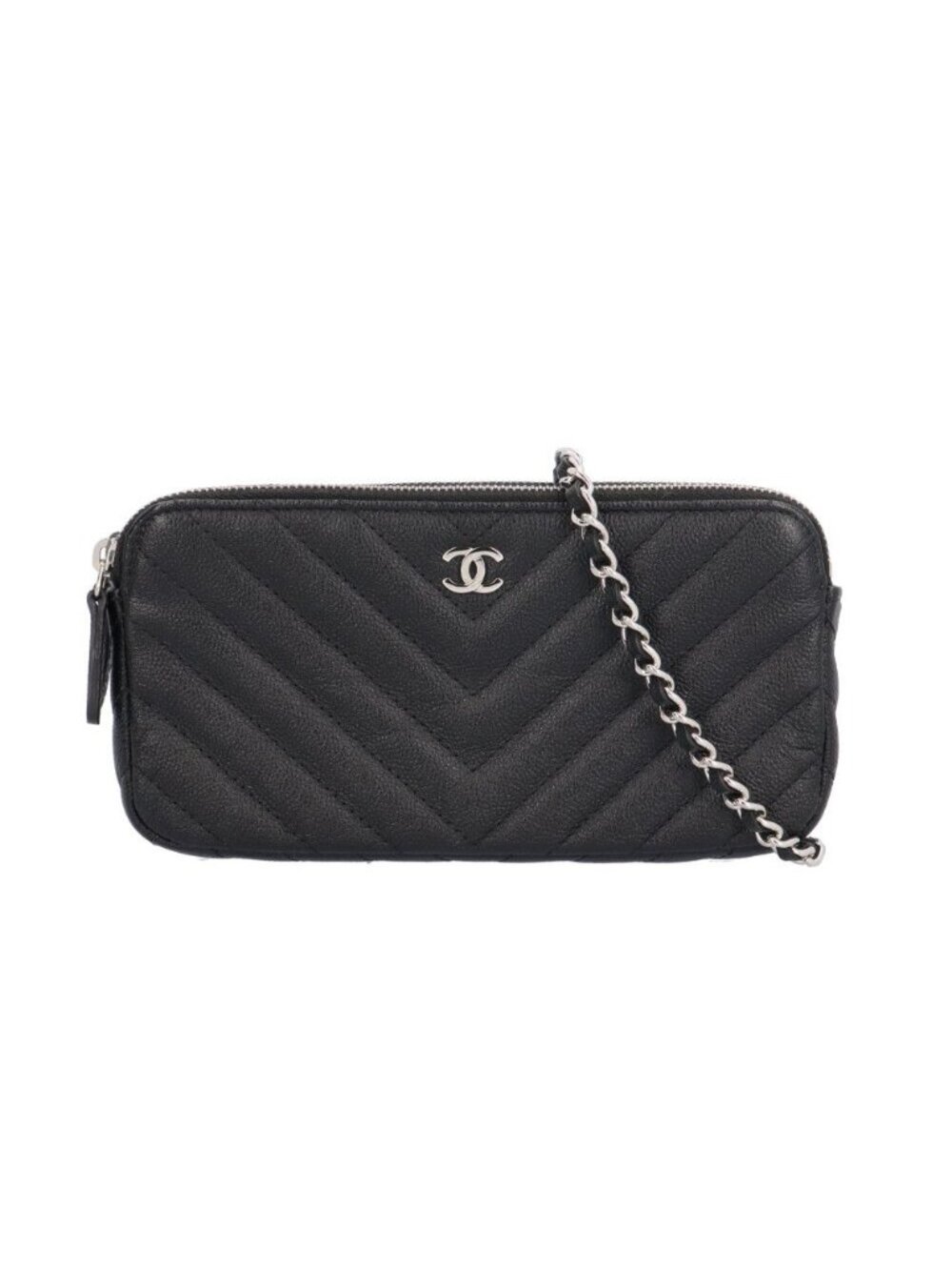 Chanel Stitch Shoulder Bag Leather Black